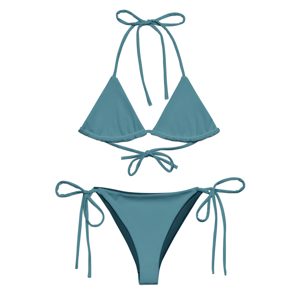 Blue Munsel Türkis Recyceltes String-Bikini-Set umweltfreundlicher Triangel-Bikini doppellagig UPF 50+ umweltfreundlicher Bikini grün