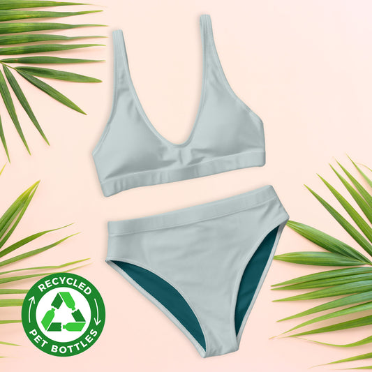 Light grey Recycled high-waisted bikini set