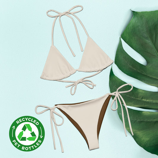 Alabaster beige Recycled string bikini set