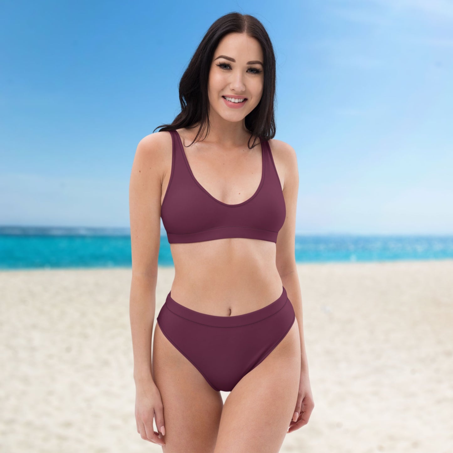 Claret violet purple Recycled sport bikini set, sustainable fashion