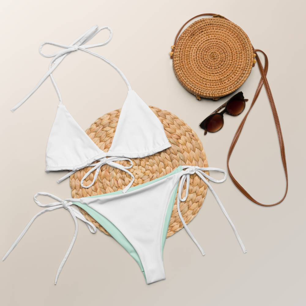 White-mint Recycled string bikini set