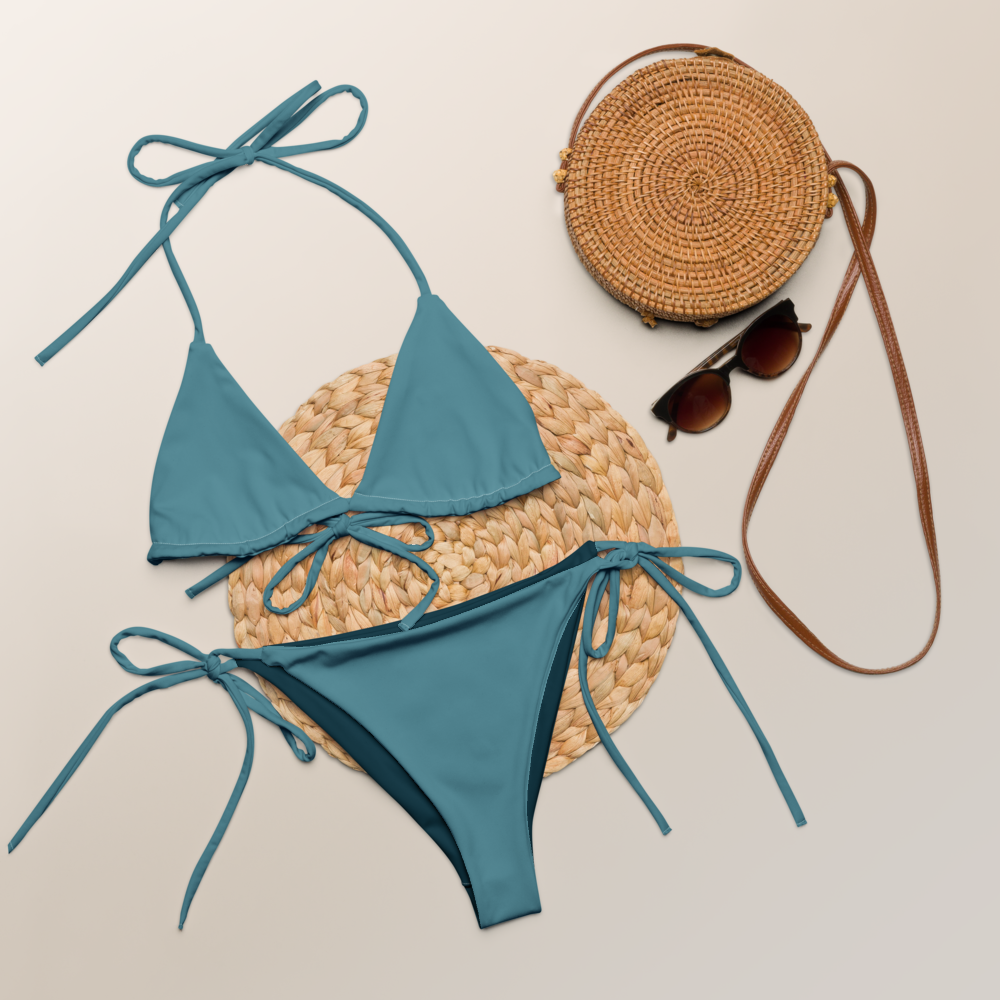 Maillot de bain string bleu turquoise munsel recyclé