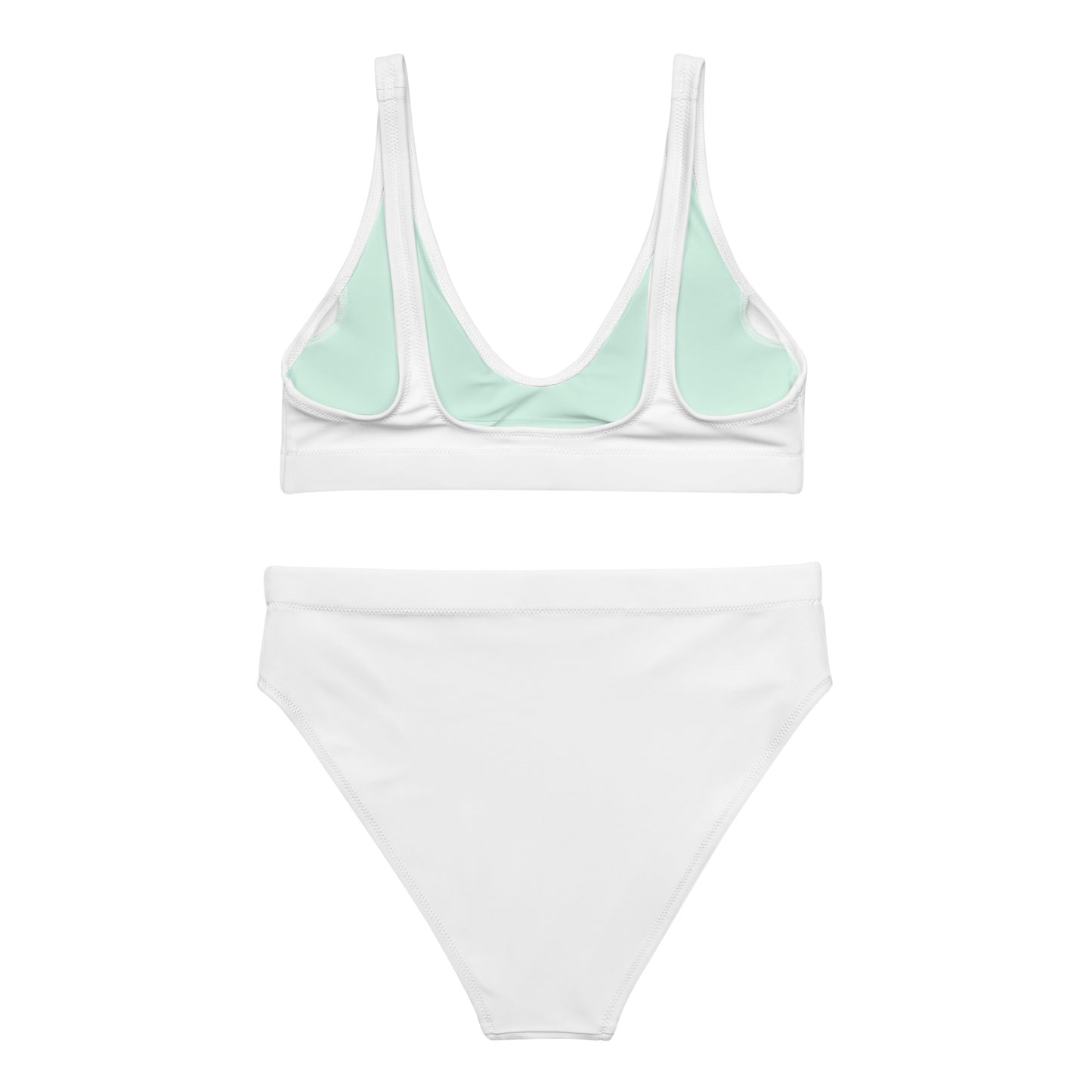 Weiß-mintfarbenes, recyceltes Sport-Bikini-Set