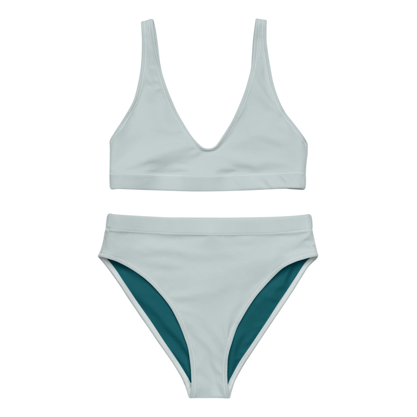 Maillot de bain taille haute recyclé gris clair