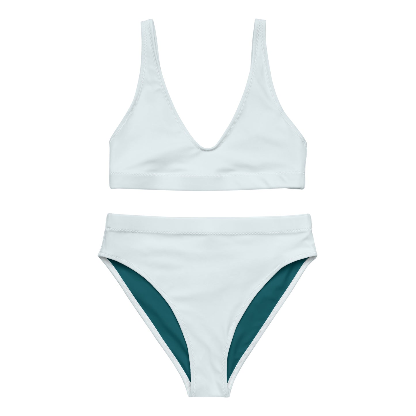 Azure light blue Recycled high-waisted bikini set