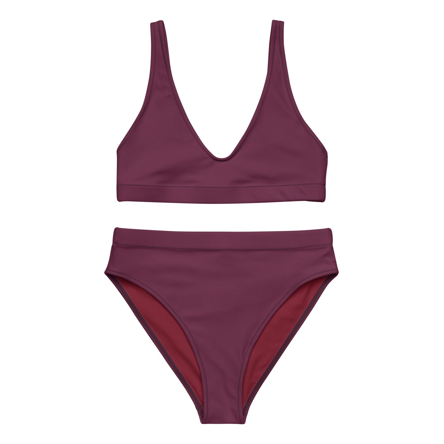 Claret violet purple Recycled sport bikini set, sustainable fashion