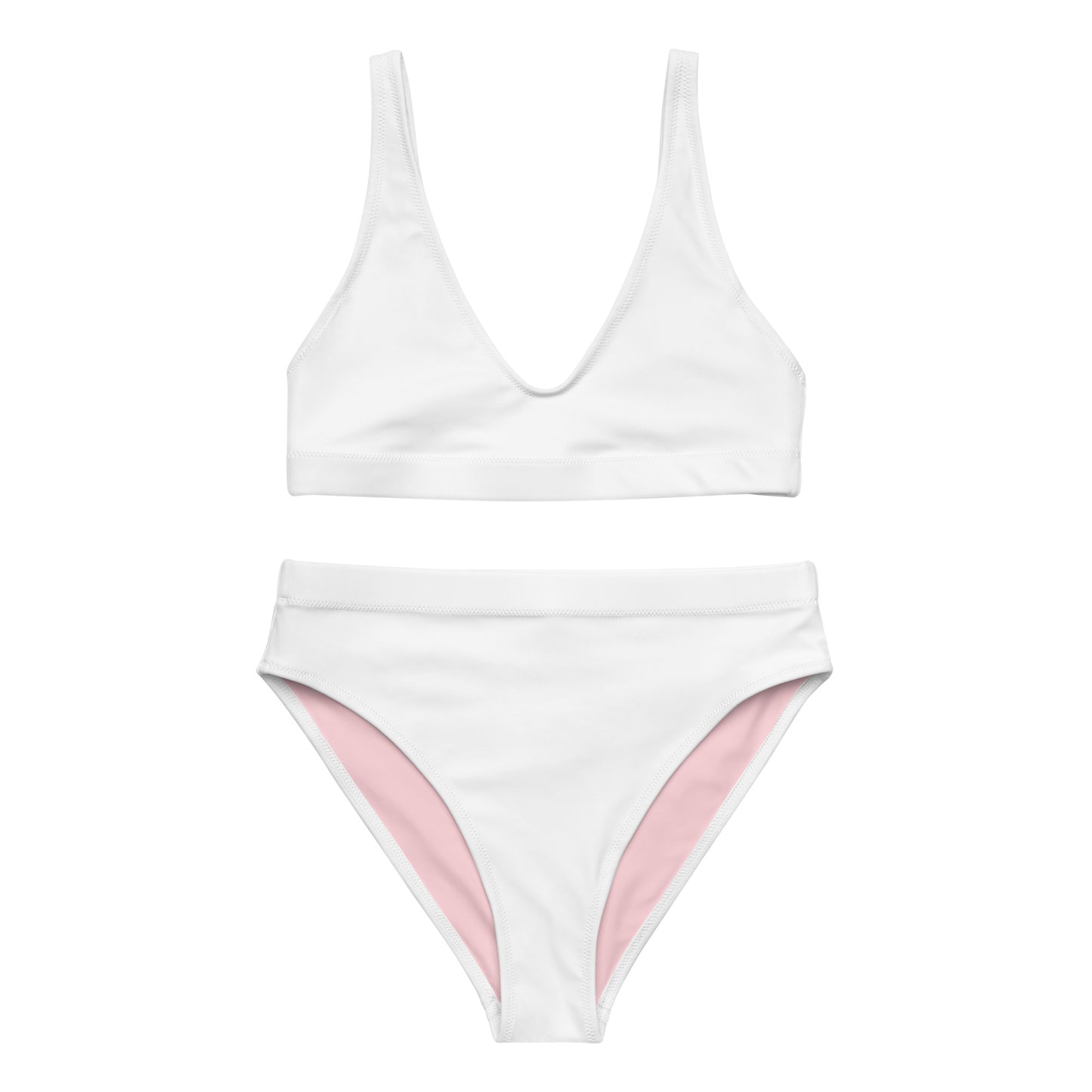 White-pink Recycled sport bikini set