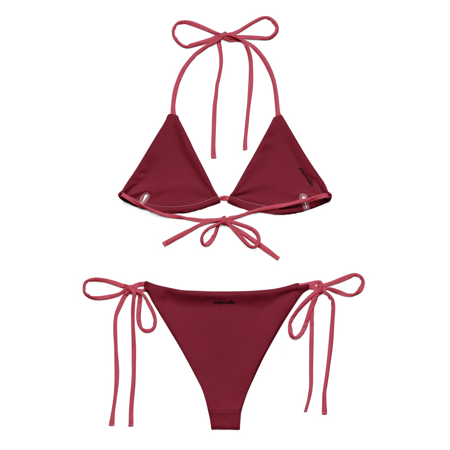 Bikini string rouge rose rose recyclé