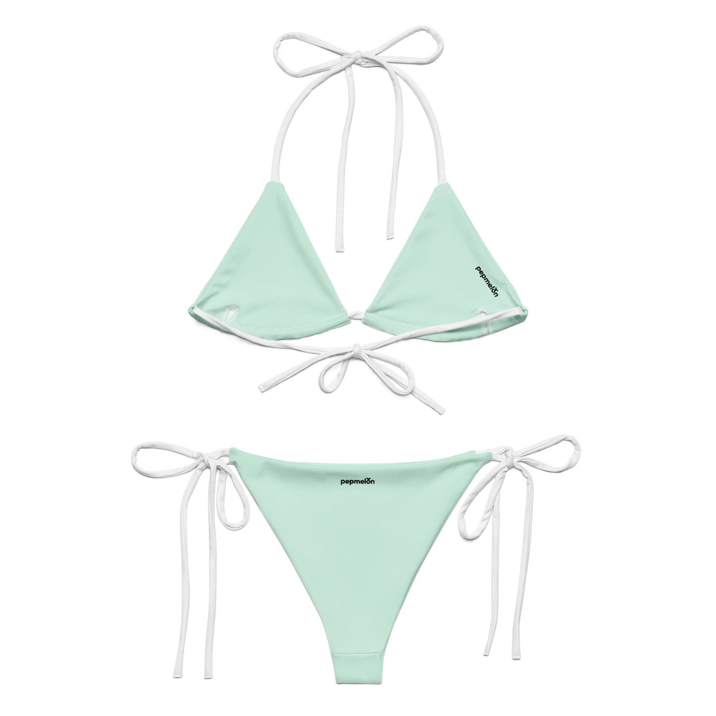 White-mint Recycled string bikini set