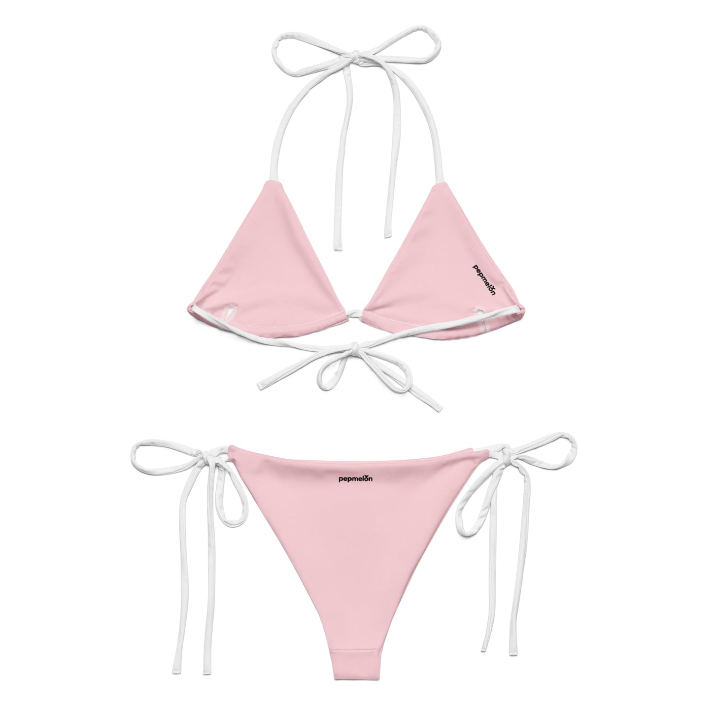 Maillot de bain string recyclé blanc-rose