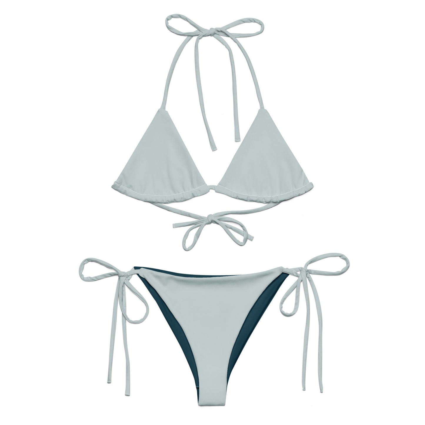 Light blue Recycled string bikini set eco-friendly triangle bikini