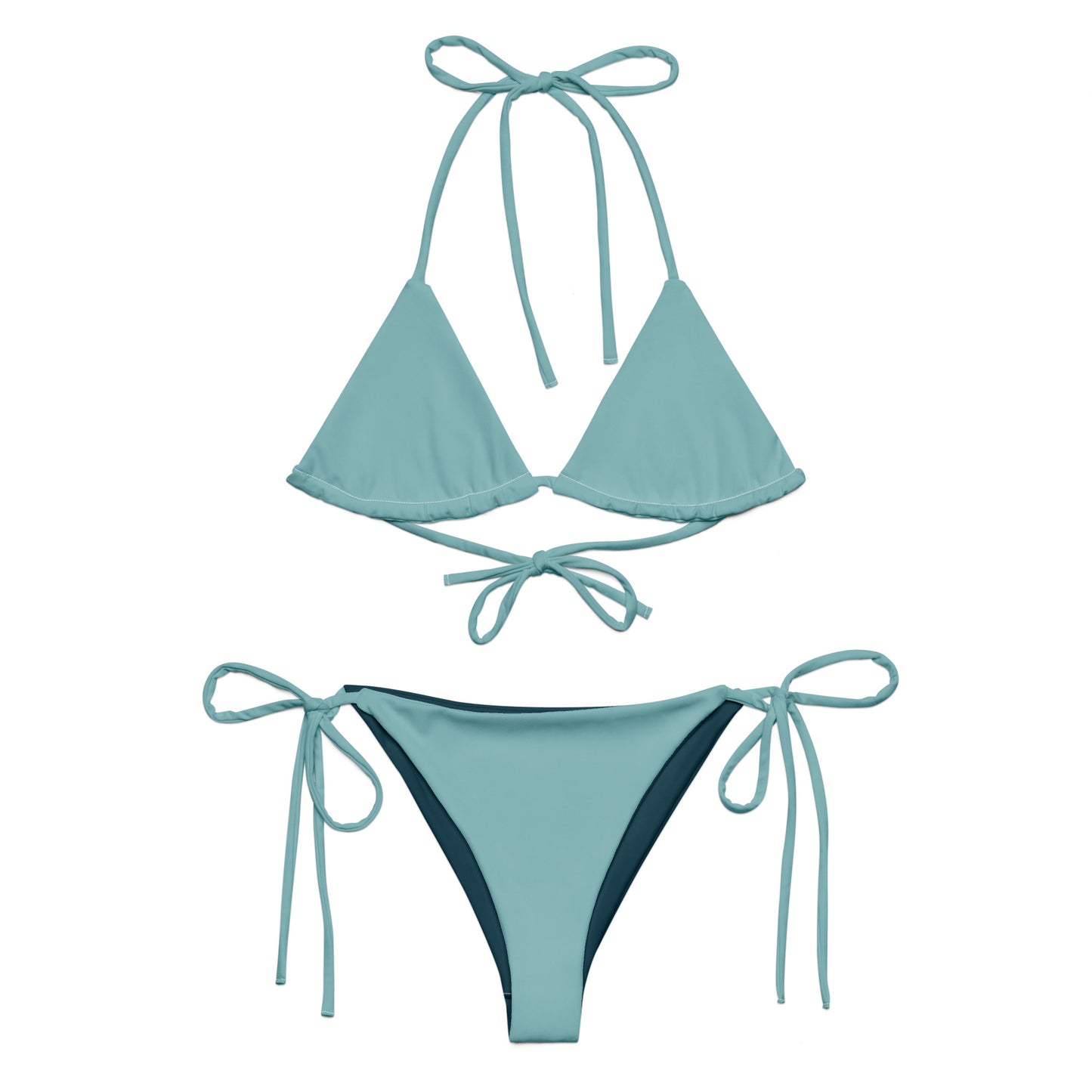 Opal turquoise Recycled string bikini set eco-friendly triangle bikini