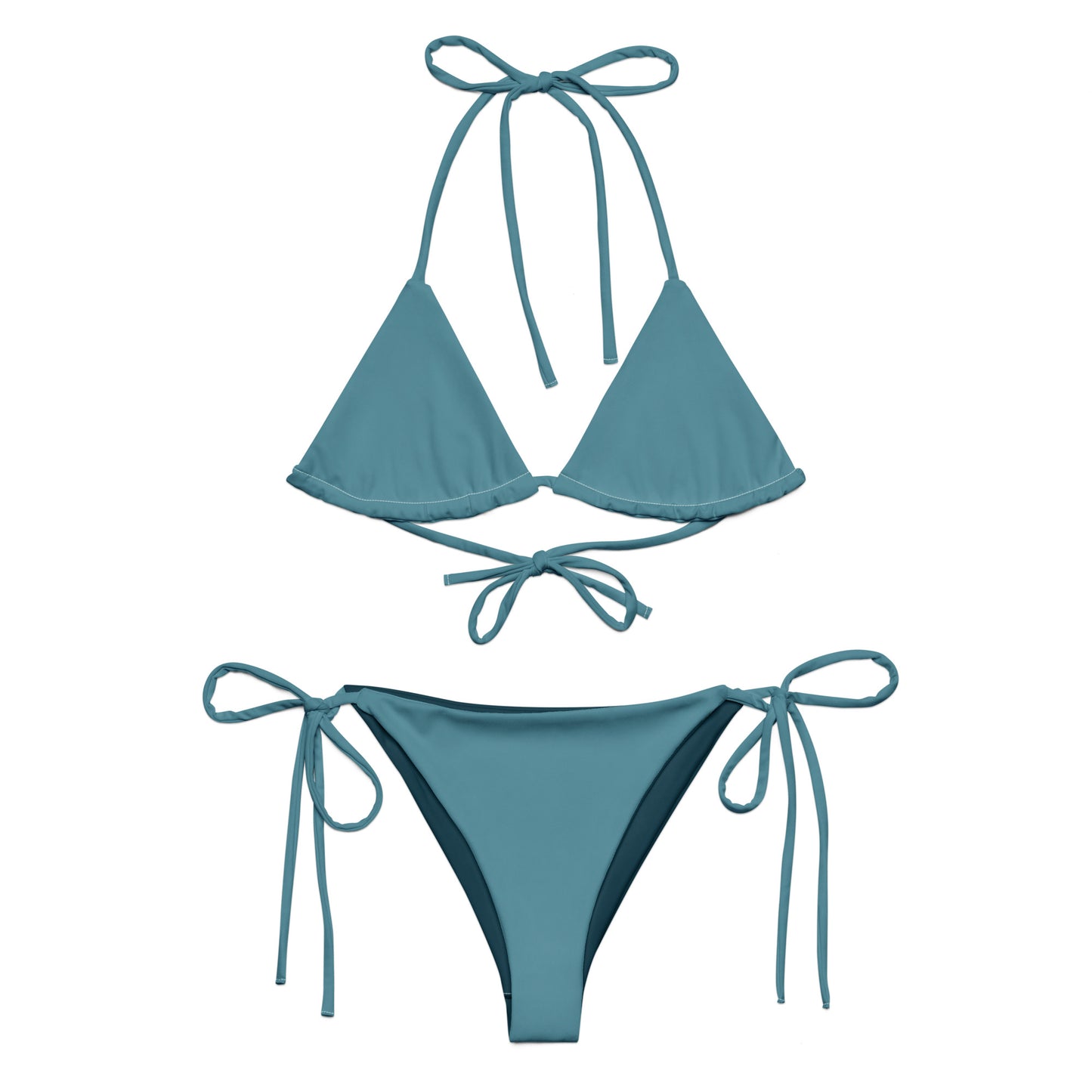 Blue munsel turquoise Recycled string bikini set