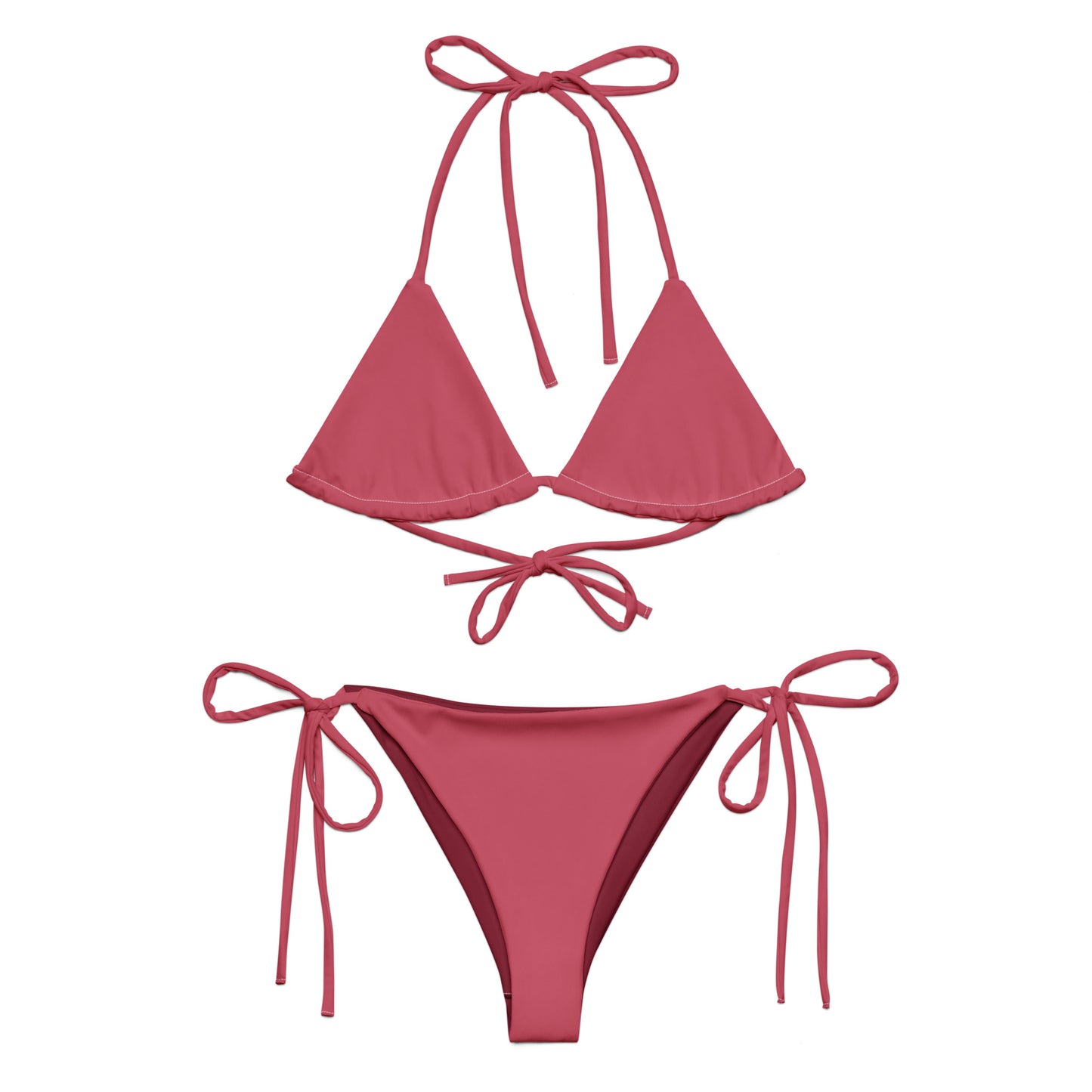 Red rose pink Recycled string bikini set