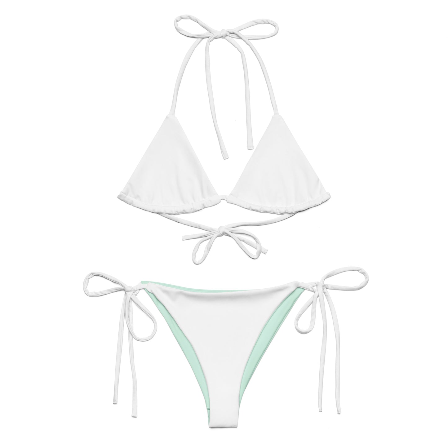 White-mint Recycled string bikini set