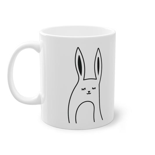 Cute Bunny mug funny rabbit mug, white, 325 ml / 11 oz Kubek do kawy, kubek do herbaty