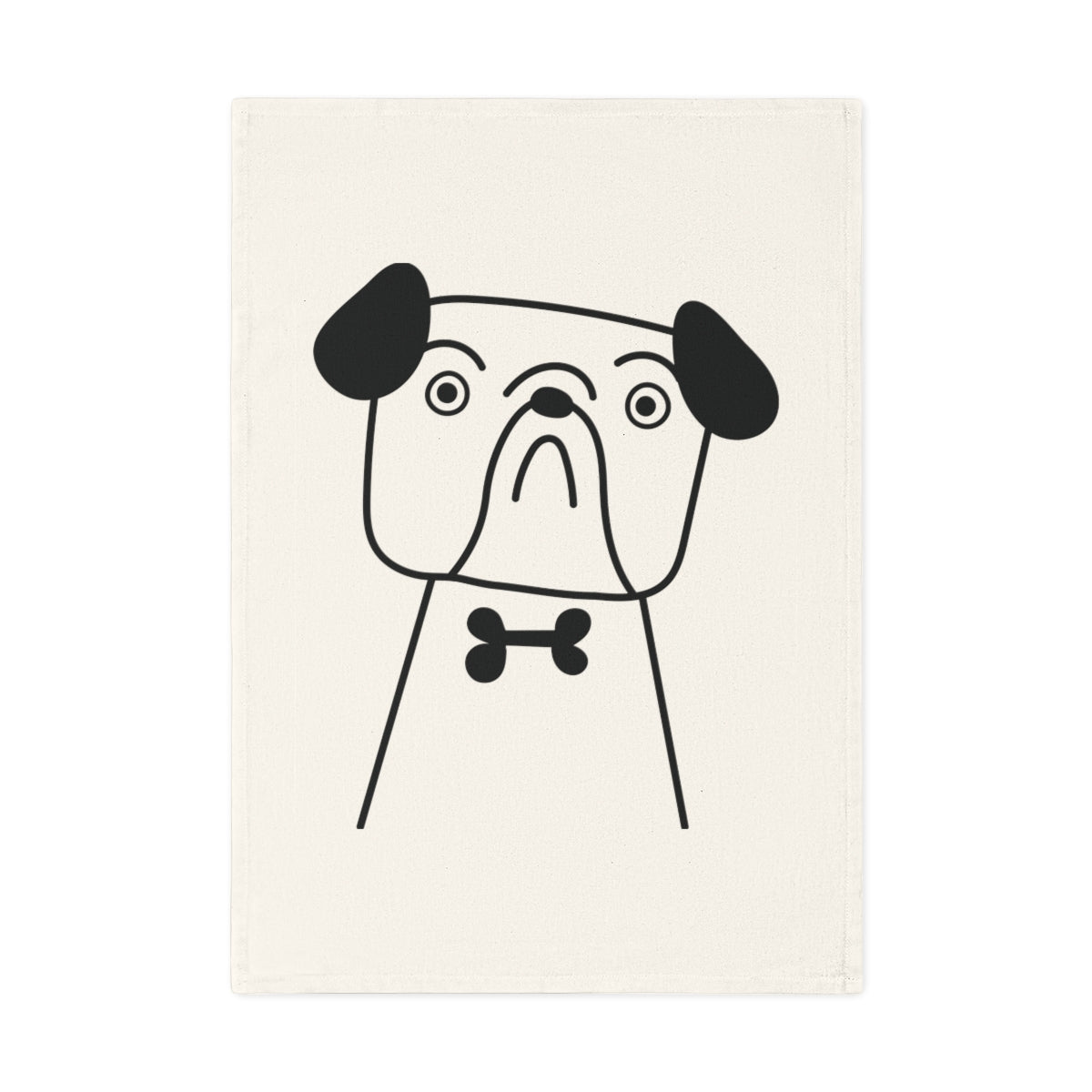 Bulldog Cotton Geschirrtuch, 50 x 70 cm, Bio-Baumwolle, umweltfreundliches Hunde-Küchentuch, Badezimmerhandtuch mit Welpen